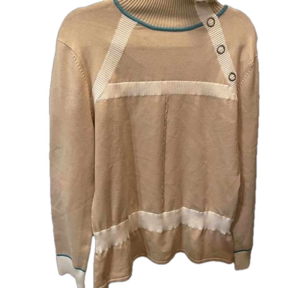 Nils Sportswear Ski sweater size in beige/white/turquoise XL. K